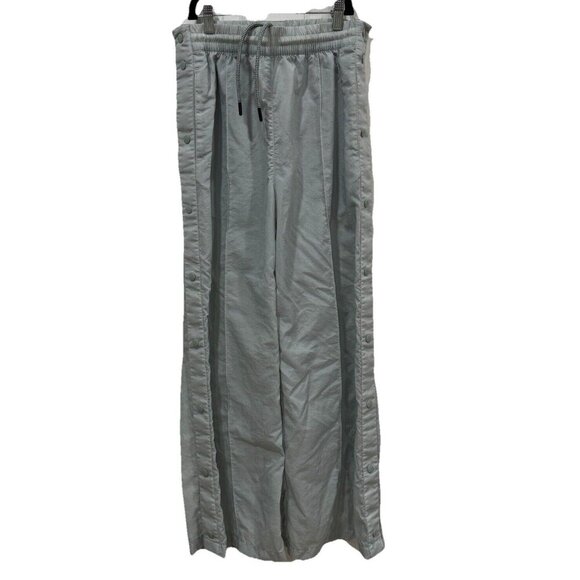 Reebok Victoria Beckham Pants Womens Xsmall Xs Black Wide Leg Snap Buttons Track - Picture 1 of 11